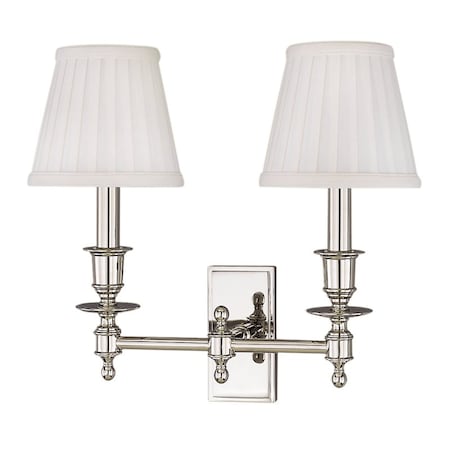 Hudson Valley Lighting Ludlow 2 Light Wall Sconce 14 In. Polished Nickel 6802-PN