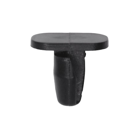 Auveco Weatherstrip Retaining Clip; Head Size: 7mmx12mm, Stem Dia., 8mm, Stem L: 9mm, Black Nylon, 25PK 21918