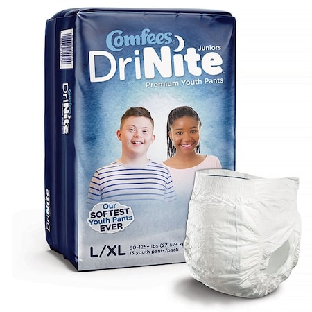 Comfees DriNite Juniors Absorbent Underwear, Large / Extra Large, 52PK CMF-YLXL