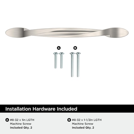 Amerock Intertwine 5-1/16 inch (128mm) Center-to-Center Satin Nickel Cabinet Pull, 10PK 10VMP21173G10