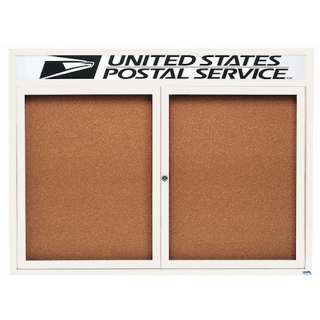 Aarco Illuminated Enclosed Bulletin Board w/ Header White Powder Coated Al Frame, 36''Hx48''W DCC3648RHIW