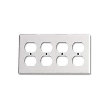 Leviton Receptacle Wallplate, Standard Size, Gang 4, White 88041
