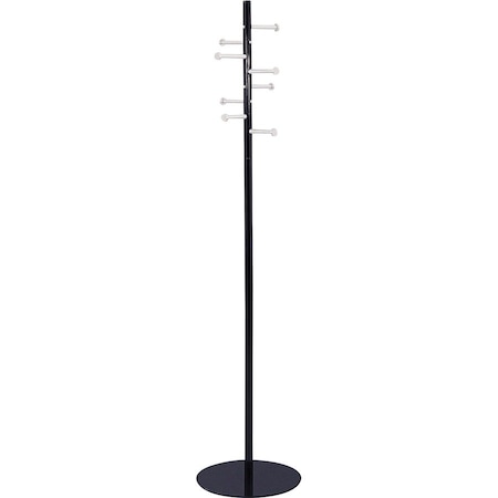 Safco Coat Rack, Spiral Nail Head, Black/Silver 4191NC