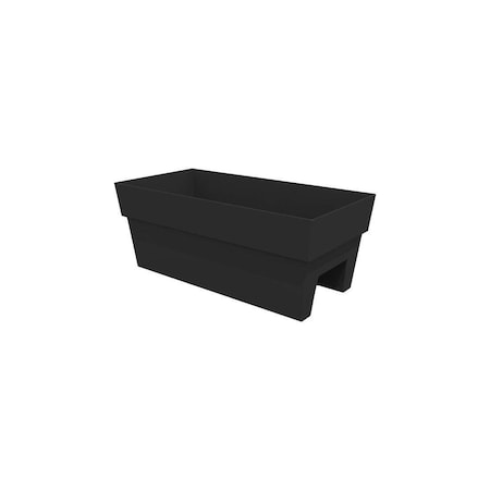 Bloem Deck Rail Planter Finley 9.5in H X 11.74in W X 24in D Plastic Black Black FDR2400