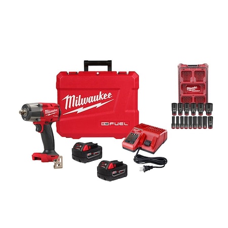 Milwaukee Tool M18 FUEL 1/2 " MTIW + SAE Socket Set 2962P-22R, 49-66-6802
