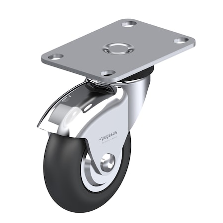 Pegasus Castr, Swivl Plte, Black Neoprene, 175 lb. P7S-SRP030K-P