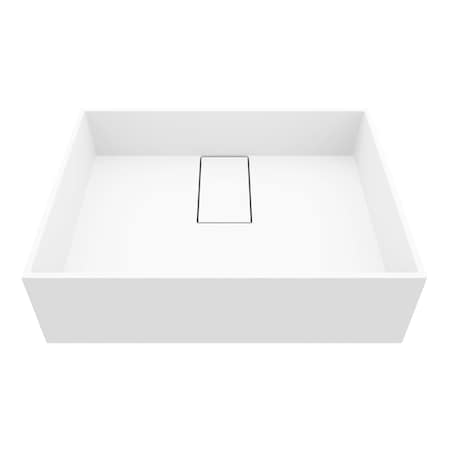 Vigo Bryant Modern White Matte Stone 17 in. L x 13 in. W x 5 in. H Rectangular Vessel Bathroom Sink VG04024