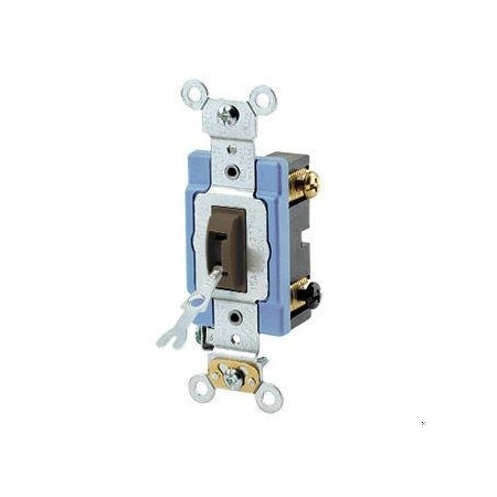 Leviton Toggle Locking 3-Way 15A Ind Gr Brown 1203-2L