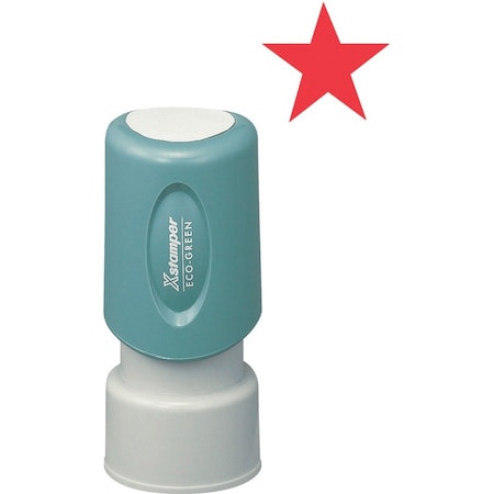 Shachihata Xstamper Pre-Inked Design Stamp, STAR Design, 5/8" Diameter, Red 11309