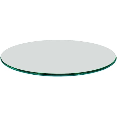 Fab Glass And Mirror 48in. Clear Round Glass Table Top, 1/2in. Thickness Tempered Ogee Edge Polished, Wall Mirror T-48RD12MMOGTE