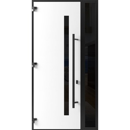 Vdomdoors Front Exterior Prehung Steel Door Ronex0162 Red Oak 96 Sidelight Exterior Window Sidelite Entry RONEX0162EXD-RED-W36+14xH96-RH-I