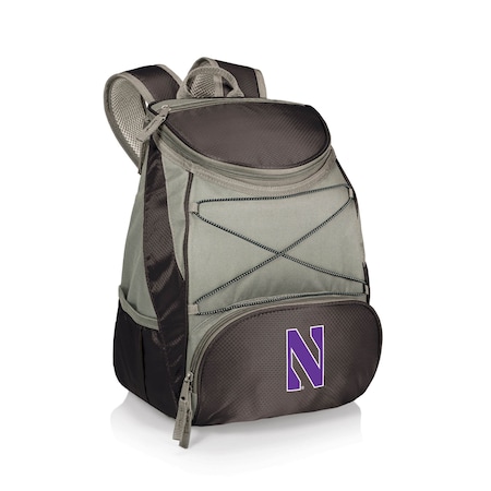 Picnic Time Family Of Brands NCAA Northwestern Wildcats PTX Backpack CoolerBlack with Gray Accents 633-00-175-434-0