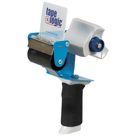 Tape Logic Handheld Tape Dispenser, 3 in Max. Tape Width, 3 in Tape Core Dia., Comfort Grip, Black, Blue, White TDCG3