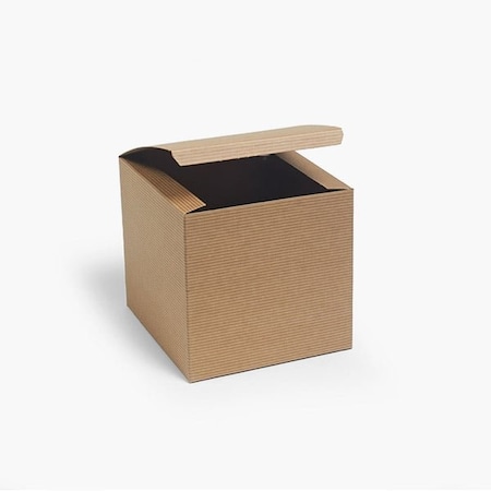 Nashville Wraps Recycled Kraft Pinstripe 1 Piece Gift Boxes, 7x7x7, 100PK KG07