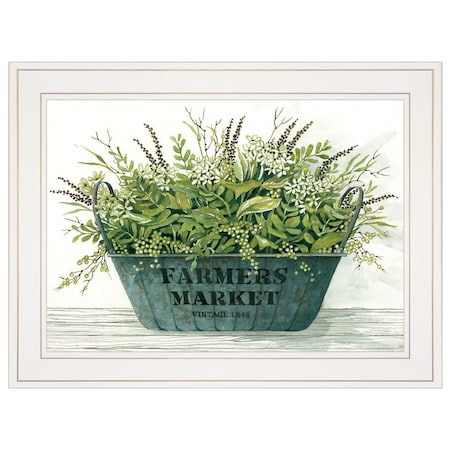 Homeroots Farm Market White Framed Print Wall Art 404777