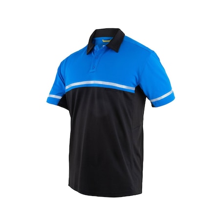 First Tactical HI VIS PERFORMANCE POLO, 100% Polyester, Button, 0 Pocket(s), Royal Blue, 3XL 112516