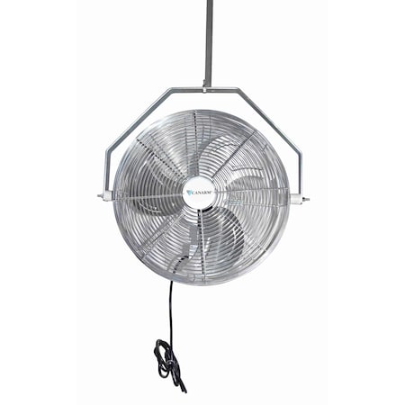 Canarm Industrial Fan, Ceiling Mount, 24 in Blade Dia, 120V, 7,951 cfm, Non-Oscillating HAF24-ZO