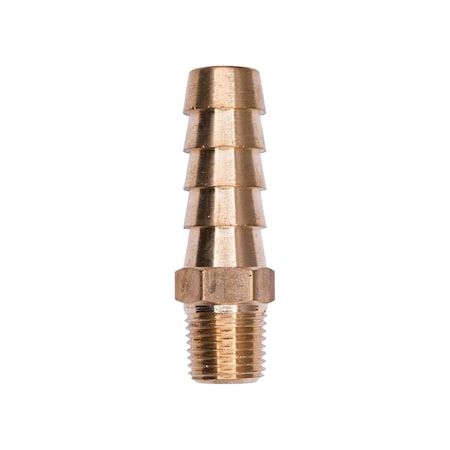 Auveco Brass Hose Barb 3/8in To Male Pipe 1/8in Adapter, 10PK 430