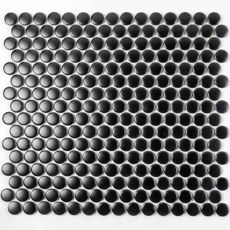 Apollo Tile Cirkel 11.46 in. x 12.4 in. Glossy Black Porcelain Mosaic Wall and Floor Tile 9.87 sqft/case, 10PK ORB8803BKMA