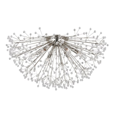 Hudson Valley Lighting Dunkirk 6 Light Semi Flush 30 In. Polished Nickel 6028-PN