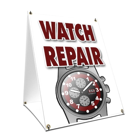 Signmission Watch Repair, 24 Inch x 18 Inch A-frame Yard Sign, Plastic Sign SBC-1824-Watch Repair