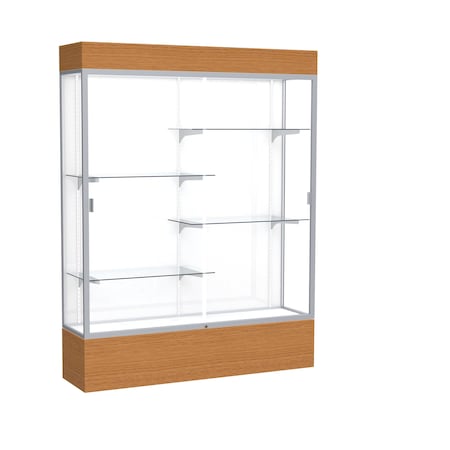 Ghent Lighted Floor Display Case 60x80x16, White, Satin 2175WB-SN-MK