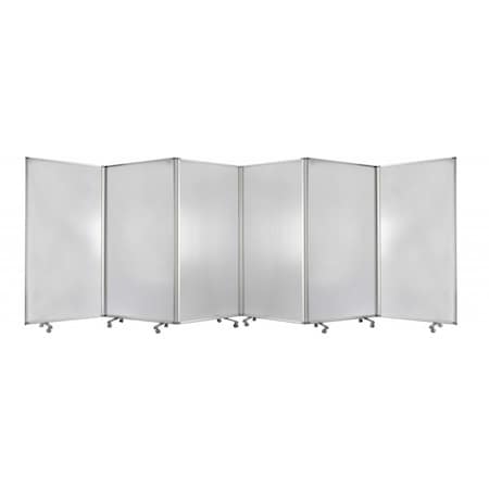 Palacedesigns Clear Metal 6 Panel Resilient Screen, 212 x 1 x 71 in. PA3088535