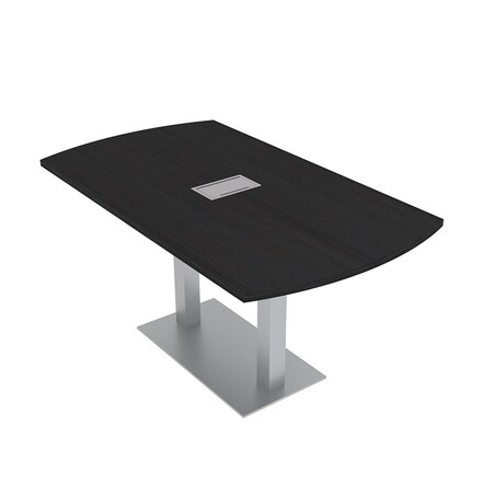 Skutchi Designs Arc Rectangle Meeting Room Table, 36 in W, 60 in L, Black HAR-AREC-36x60-DOU-U999T19-ESIL