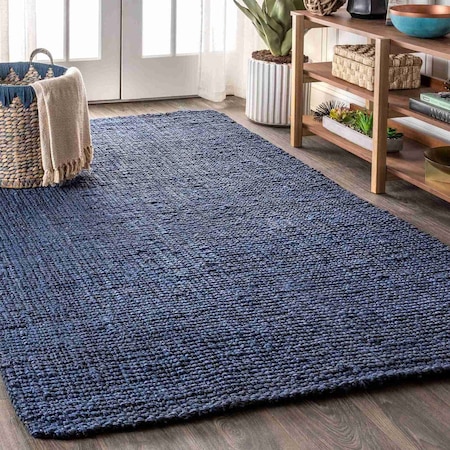 Jonathan Y Pata Hand Woven Chunky Jute Navy 9 ft. x 12 ft. Area Rug NRF102D-9