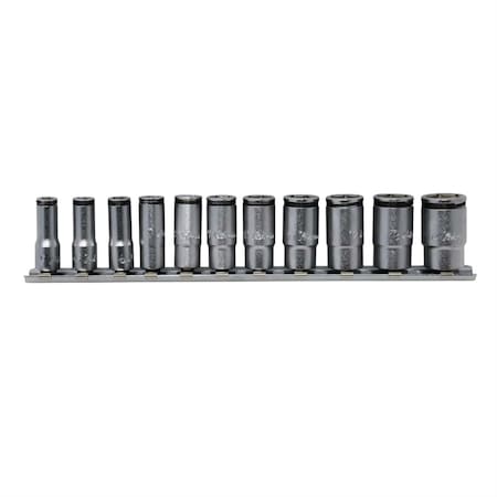 Ko-Ken Usa Special 1/4 Sq. Dr. Semi-Deep Nut Grip Socket Set  5-14Mm - 11 Pieces RS2350X/11