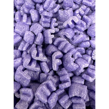 Bubblefast FunPak Purple ''f'' Packing Peanuts Mini Pack Plant Based Biodegradable Compostable 0.6 cu ft Bag Mini-Purple F