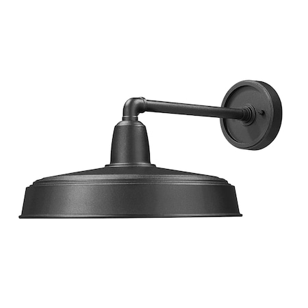 Z-Lite RLM 1-Light Outdoor Wall Light, 14 in W x 9.5 H, Sand Black 5025B-BK