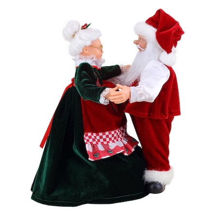 Mr. Christmas Multicolored Really Dancing Santa and Mrs. Musical Animated Decor 12 in. 12449AC