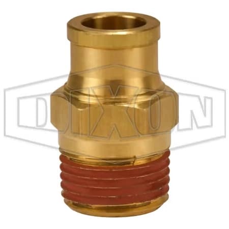 Dixon 688X 12 Push-In Connector, 3/8 x 1/4 in Nominal, MNPTF x Tube, Brass, Domestic 688X12