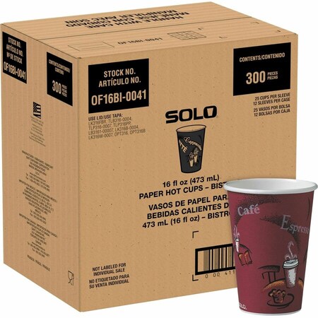 Solo Cup, Hot, Paper, 16Oz, 300PK SCCOF16BI0041