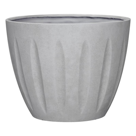 L&G 13 in. H X 16 in. D Polyresin Spritzer Planter Stone PVI8016TWI