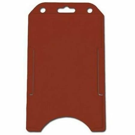 Brady BADGE HOLDER, RED, VERTICAL, SEMI-RIGID, CARD HOLDER W/SLOT AND CHAIN, W/4TH SIDE RAIL 1840-8166