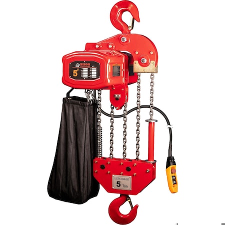 Bison Lifting Equipment 5 Ton Single Phase Electric Chain Hoist, 20 ft, 115/230v HH-B050