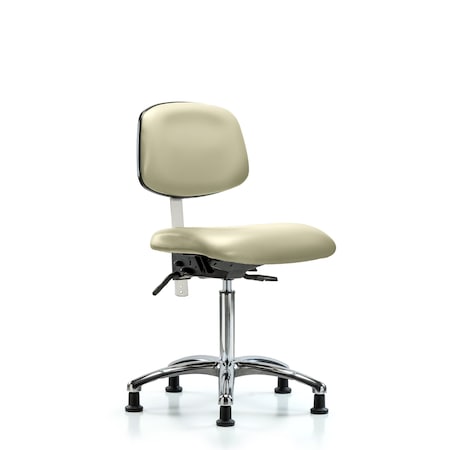 Blue Ridge Ergonomics Clean Room Chair Med Ben Chair, Vin, Chrm, Glds, Wht, CL100, No Arms, 22" to 29" Height, Vinyl BR-NCR-VMBCH-CR-T0-A0-NF-RG-8501