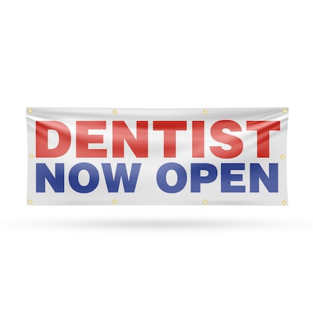 Signmission Dentist Now Open, 36 Inch x 96 Inch, Vinyl Banner B-96-30541
