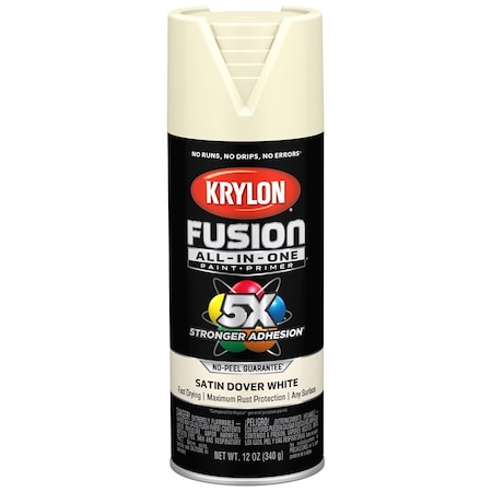 Fusion All-In-One 12 Oz Krylon Dover White Paint & Primer Spray Paint, Satin K02737007