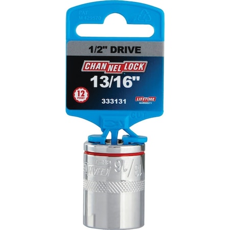 Channellock 1/2'' Drive 13/16'' 12-Point Shallow Standard Socket 333131