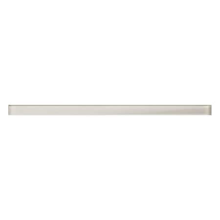 Apollo Tile Pearl White 0.6 in x 12 in Glass Glossy Pencil Liner Tile Trim 0.5 sqft/case, 10PK APLGP8802A