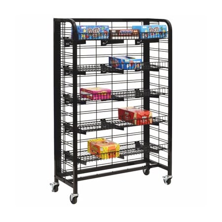 Specialty Store Services 36 in. Deluxe Mobile Merchandiser Display Rack With 5 Shelves and Casters 92336