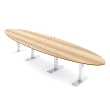 Skutchi Designs 14ft Oval Conference Table With Power | Harmony Series | 12 Person Meeting Room Table HAR-OVL-48X168-T-K525-NA