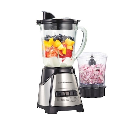 Hamilton Beach 58149 Blender and Chopper, 40 oz Bowl, 700 W, 2-Speed, Black, Glass Bowl 58149J