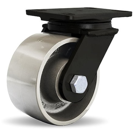 Hamilton Plate Caster, Swivel, Iron, 7 1/2"H S-FMK-63HMB-H4SL-FB