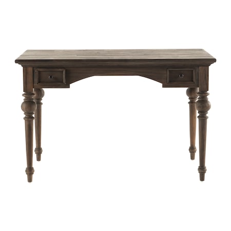 Homeroots 47" Brown Solid Wood Writing Desk With Two Drawers 397671