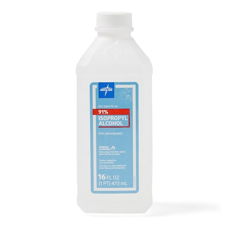 Medline 91% Isopropyl Rubbing Alcohol, 16 oz., 12PK MDS098012