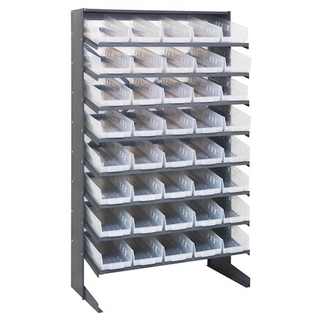 Quantum Storage Systems SINGLE SIDED PICK RACK W/40 CLEAR BINS QPRS-104CL